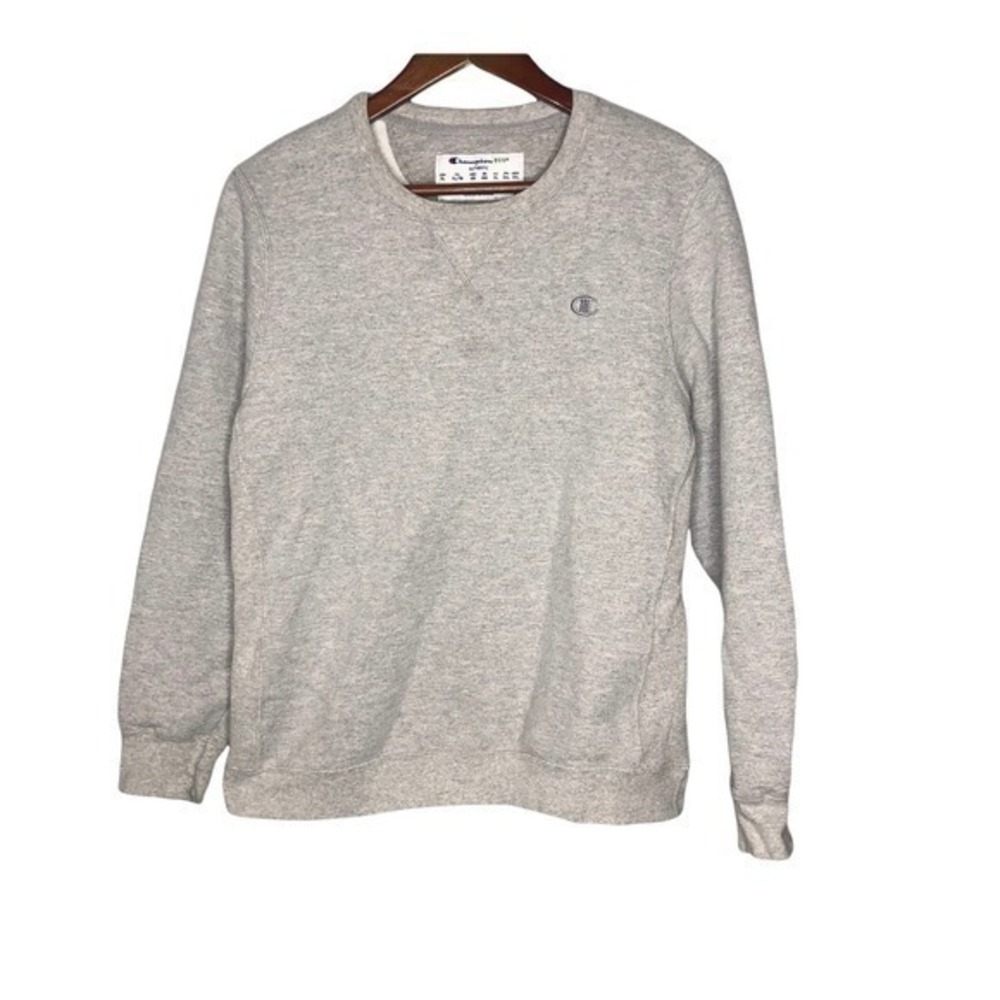 Champion eco gray pull over basic crew neck sweatshirt logo casual leisure XL